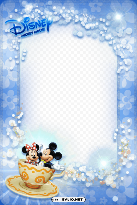 Mickey Mouse Blue Kids Photo Frame PNG Images For Graphic Design