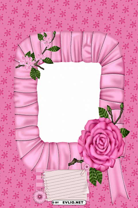 pink rose photo frame PNG images with alpha transparency layer