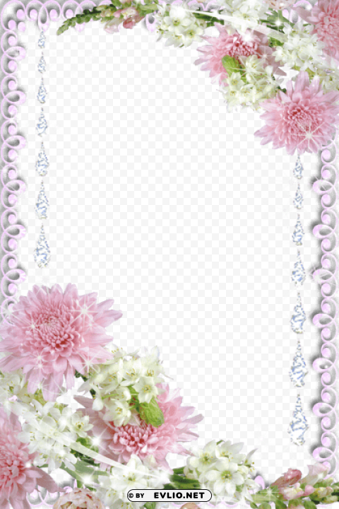 real flowersphoto frame PNG Image with Isolated Graphic