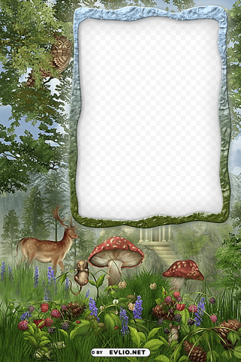 transparent forest frame Clear Background PNG Isolated Subject