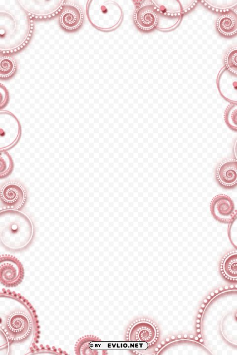  frame with pink elements Transparent Background PNG Isolated Art