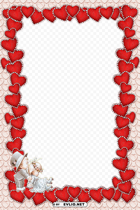 valentines red frame Transparent Background PNG Isolated Pattern