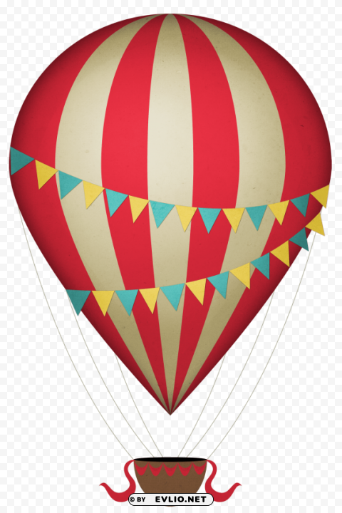 vintagehot air balloon Isolated Element with Clear PNG Background