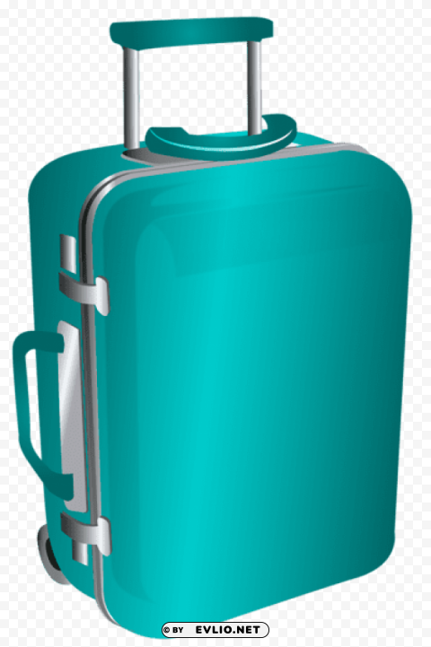 blue trolley travel bag Free PNG file
