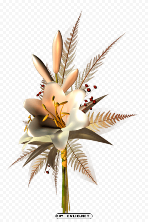 PNG image of bronze flower decoration transparent Free PNG images with clear backdrop with a clear background - Image ID 19b21644