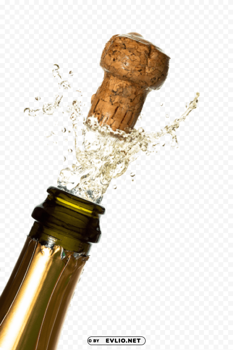 Champagne Popping Isolated Artwork In Transparent PNG