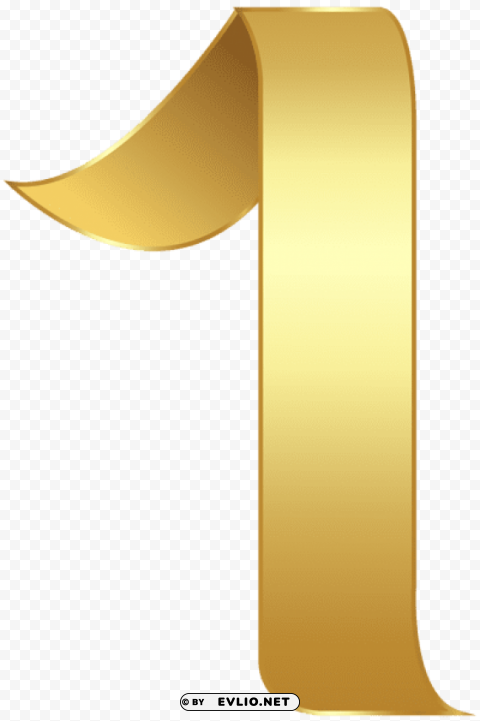 golden number one transparent Isolated Graphic with Clear Background PNG