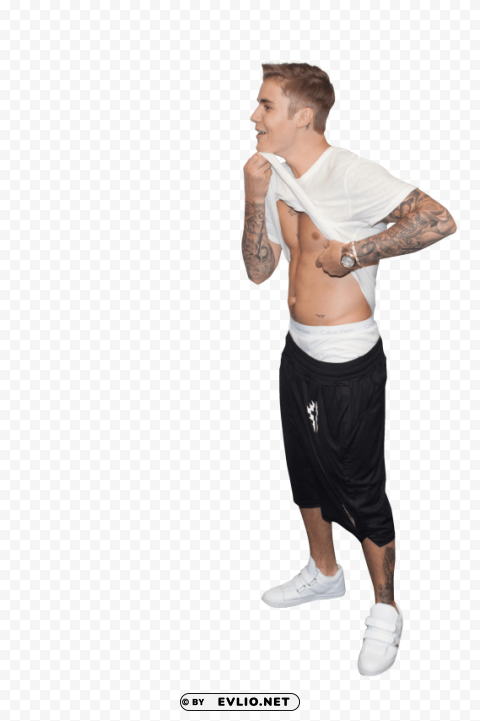 justin bieber showing sixpack Transparent Background Isolation in PNG Format