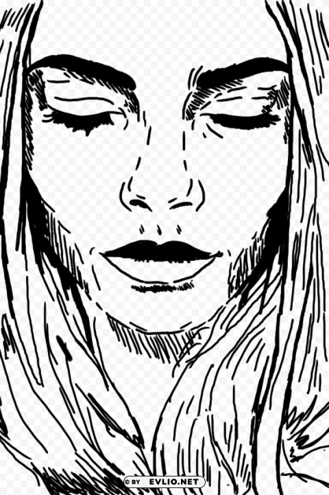 line drawing cara delevingne PNG Image Isolated with Transparent Clarity