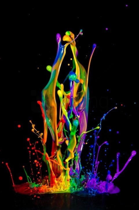 neon color splash paint PNG images for merchandise
