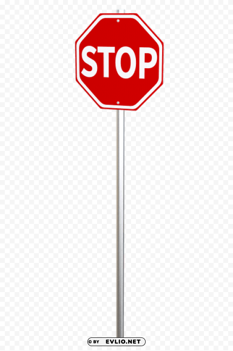 stop sign on pole PNG for mobile apps