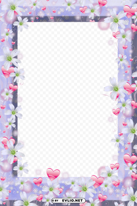 violet flower frame PNG Image with Isolated Graphic