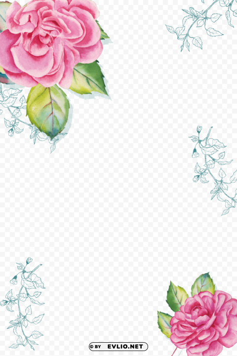 Watercolor Flower Border Isolated Item In HighQuality Transparent PNG