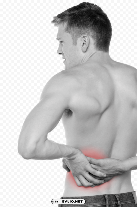 back pain PNG with clear overlay