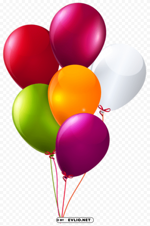 colorful bunch of balloons PNG image with no background