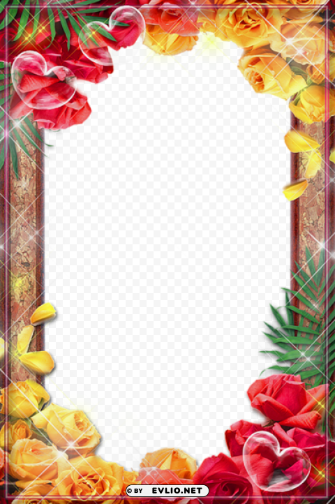 Frame With Roses Isolated Character On HighResolution PNG