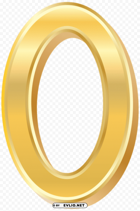 gold style number zero Isolated Element with Transparent PNG Background
