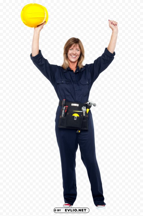 happy and equipped worker PNG images with no background necessary