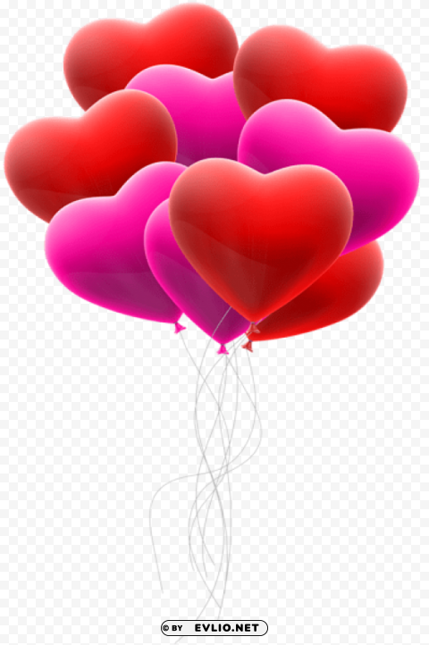 hearts balloon bunch transparent Clear background PNG images diverse assortment