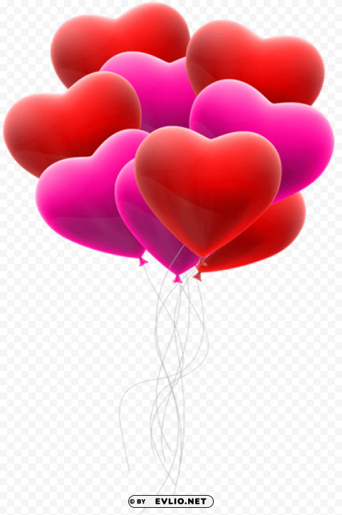 Hearts Balloon Bunch Transparent Clear Background PNG Images Diverse Assortment