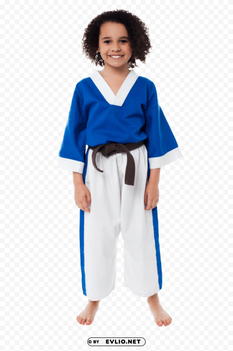 karate girl PNG transparent designs for projects