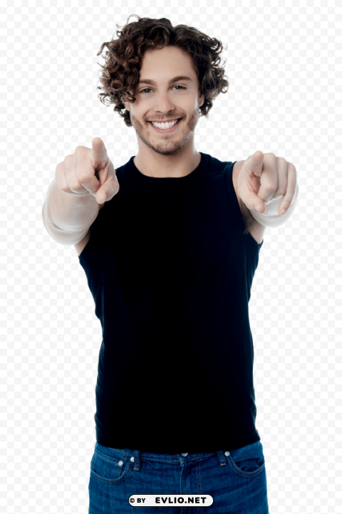 men pointing front Clean Background Isolated PNG Art