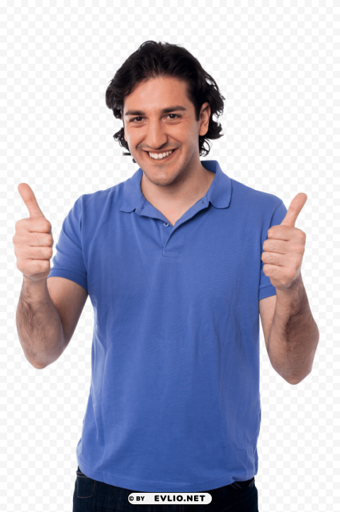 Men Pointing Thumbs Up PNG Graphics