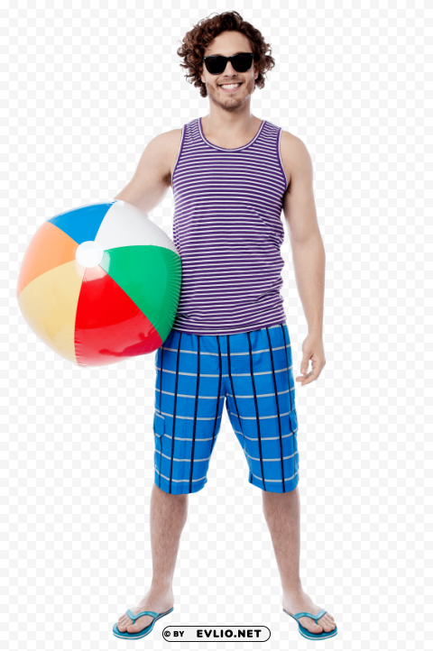 men with beach ball PNG design elements