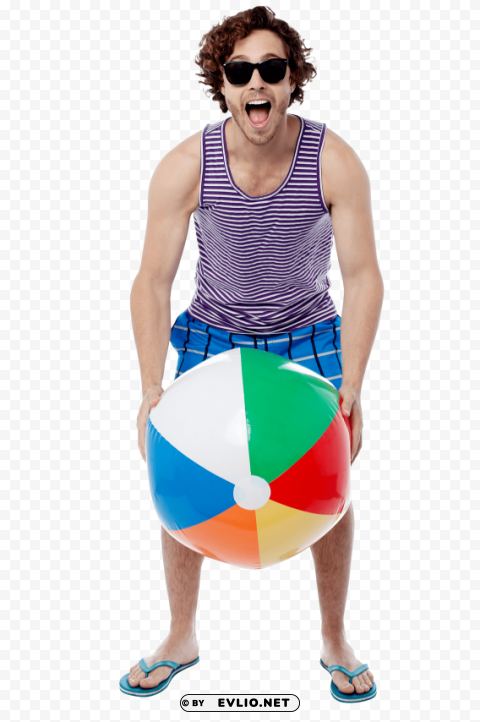 men with beach ball PNG images with transparent elements pack