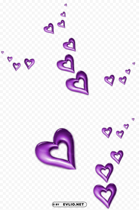 purple decorative hearts ornaments PNG images without restrictions clipart png photo - 7412a49a