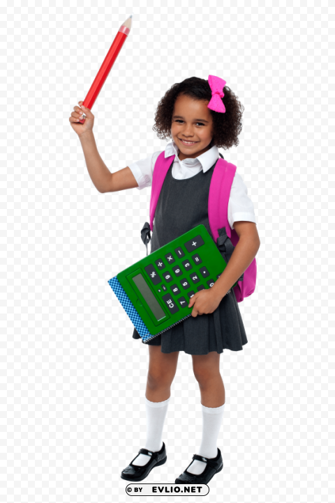 young girl student PNG with clear background set