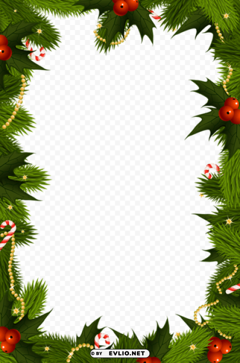 Transparent Christmas Border Frame PNG Image With Isolated Graphic Element