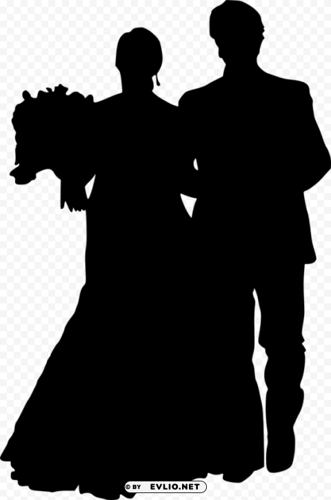 bride and groom silhouette Free PNG images with clear backdrop