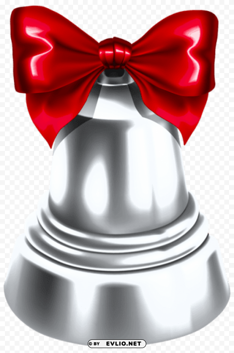 christmas silver bell Isolated Artwork on Transparent Background