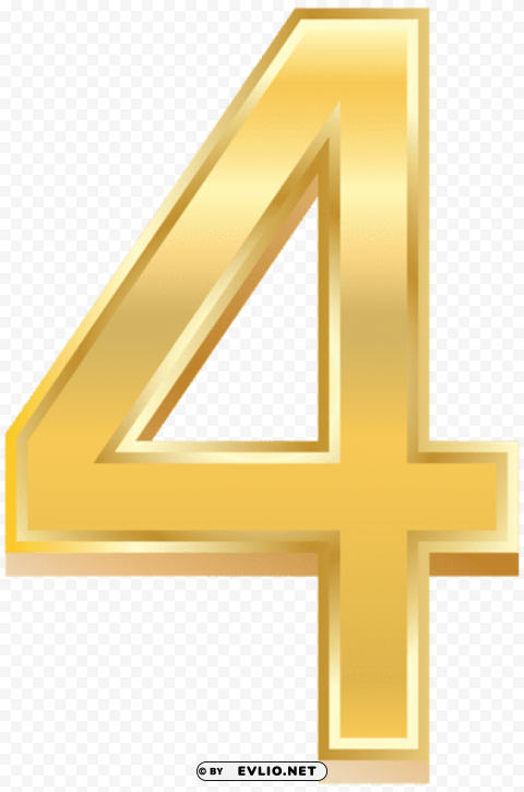 gold style number four Isolated Graphic on Clear Background PNG