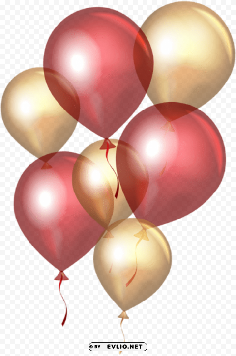 transparent red gold balloons PNG images with no watermark