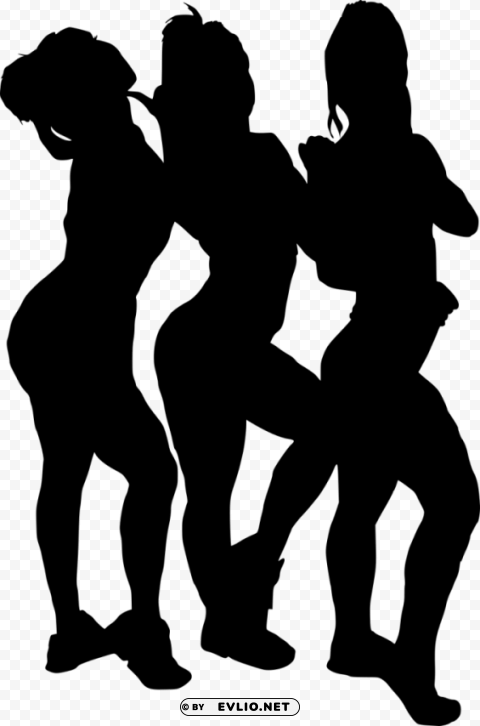girl group hoto posing silhouette PNG Isolated Illustration with Clarity