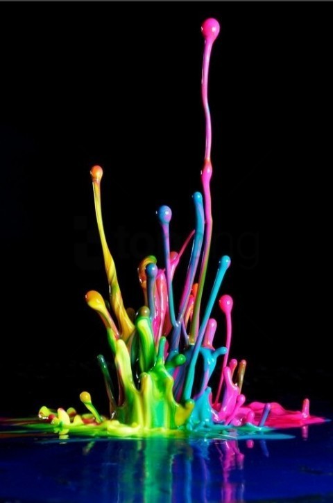 neon color splash paint PNG images with clear background