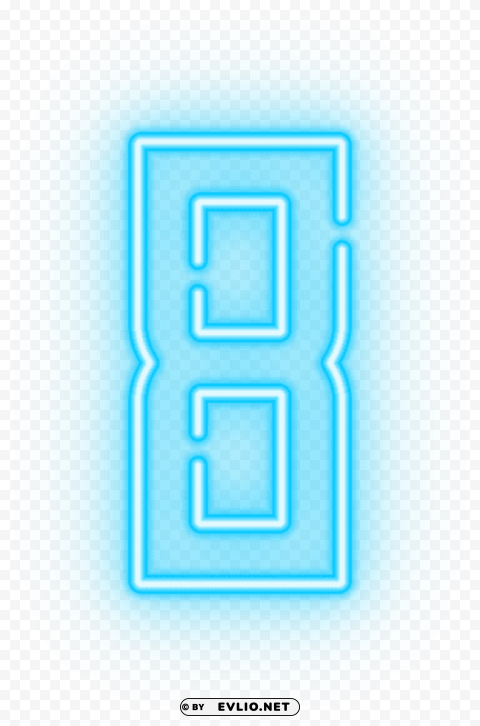 neon number eight Transparent PNG images bulk package