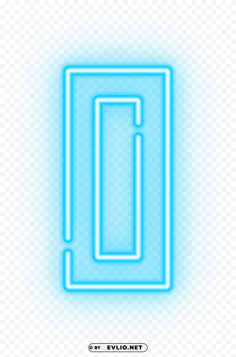 neon number zero Transparent Background PNG Isolated Icon