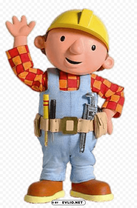 Old Bob The Builder Waving Clear PNG Graphics