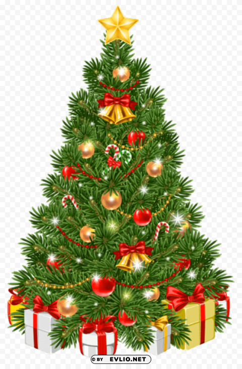 decorated christmas tree transparent PNG Image with Isolated Icon