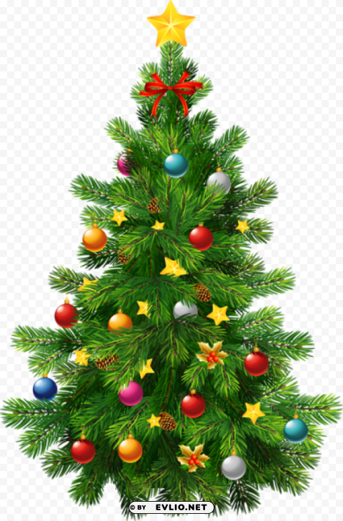 large transparent deco christmas tree PNG images for advertising