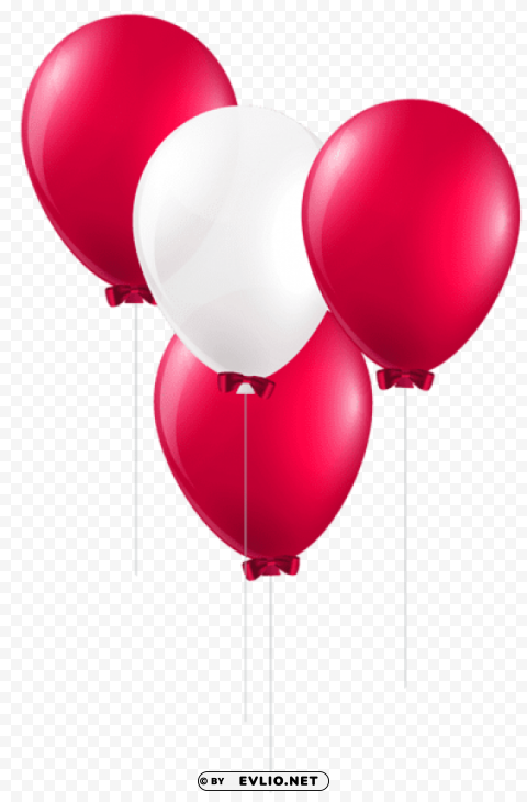 red and white balloons PNG Image Isolated with Clear Background