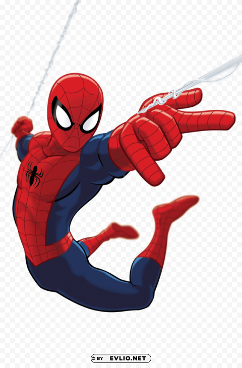spiderman flying between buildings PNG picture