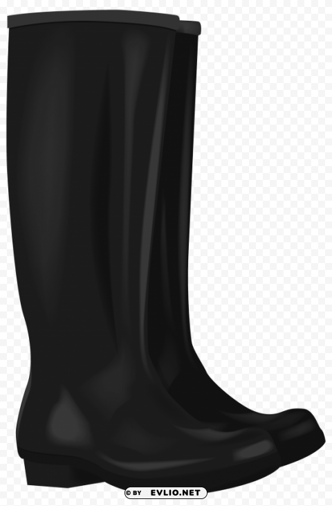 black rubber boots PNG files with transparent backdrop complete bundle