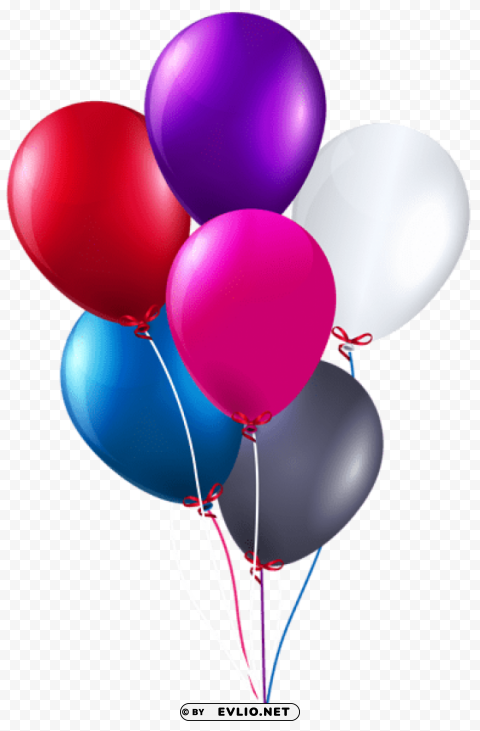 colorful bunch of balloons PNG Image with Isolated Transparency