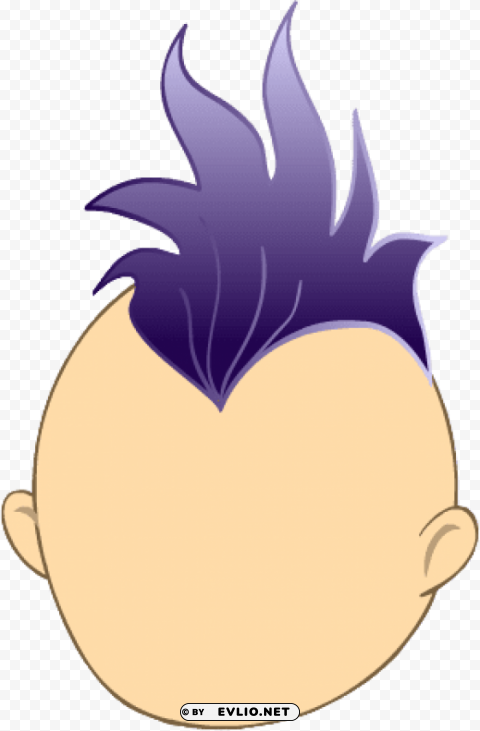 dark purple mohawk Isolated Character with Clear Background PNG