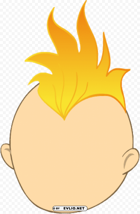 orange mohawk Isolated Character with Transparent Background PNG