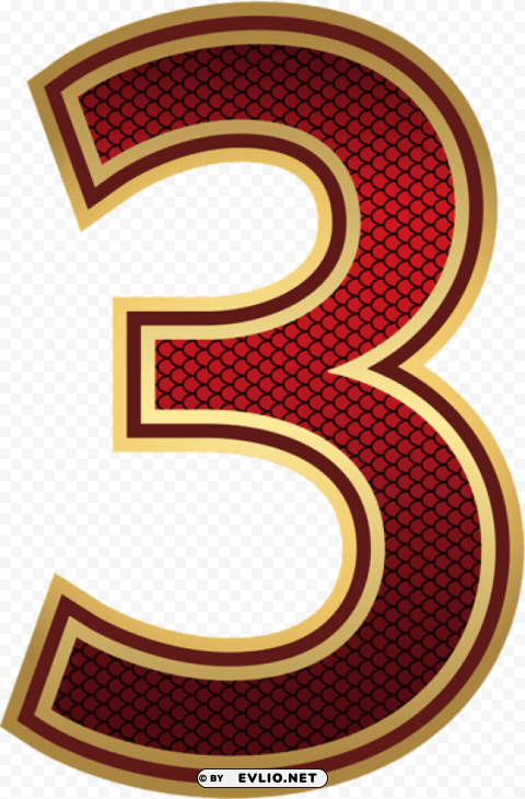red and gold number three Transparent PNG images for design
